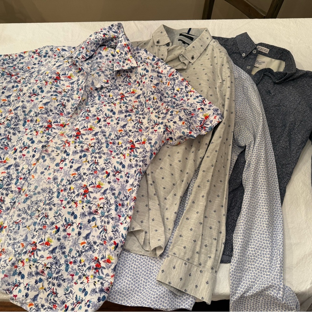 BAG of Floral and Patterned Men's Dress Shirt Collection